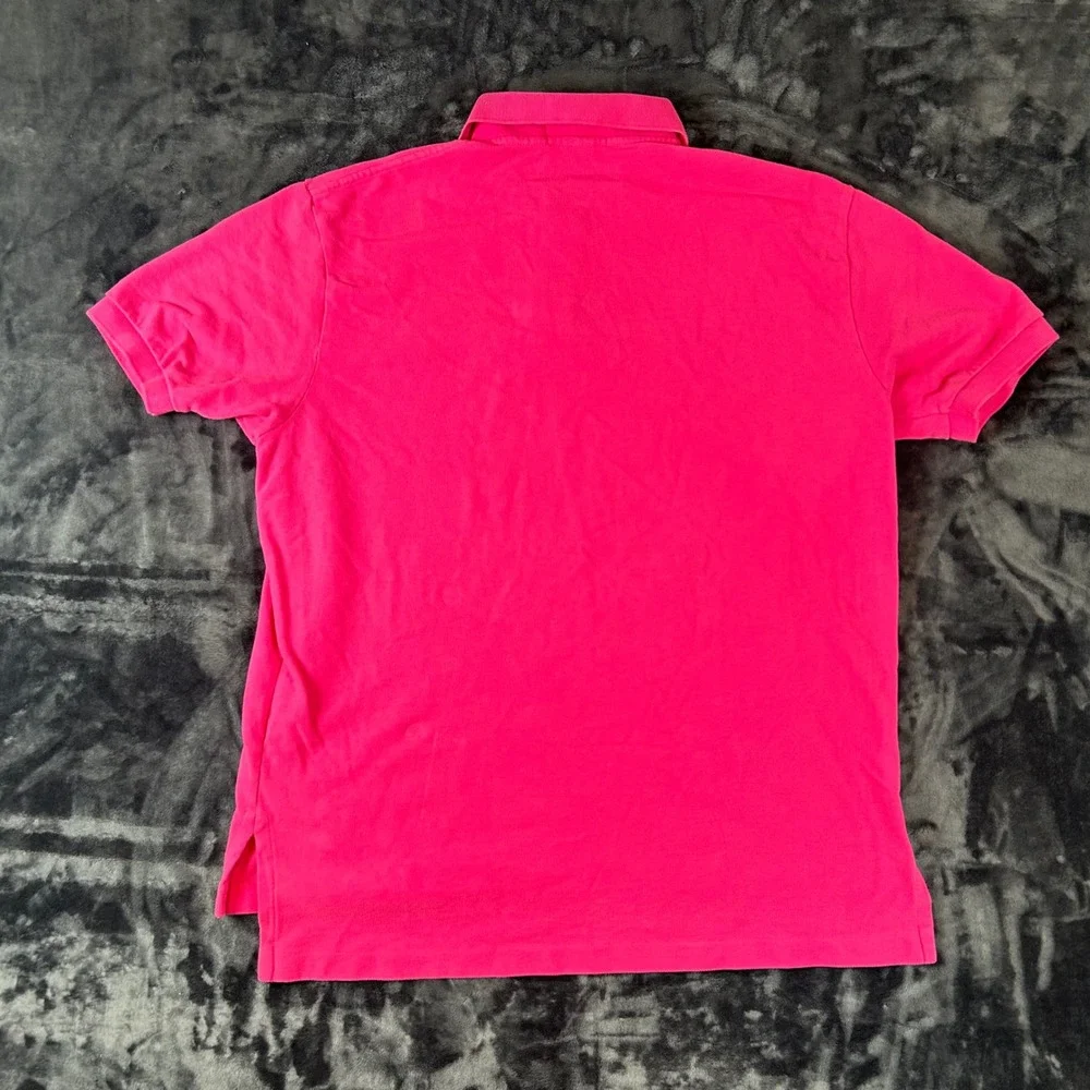 Polo Ralph Lauren Polo Shirt Mens Large Pink Teal Pony Logo Short Sleeve Pique